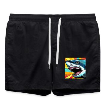 Requin Pop Art - Short de bain - noir - Devant - AI Model Male 185 light (185cm)