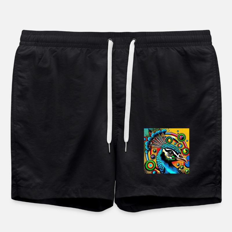 Paon Pop Art - Short de bain - noir