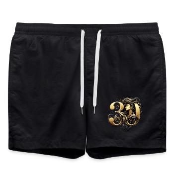 30 ans d’or femme 30e cadeau d’anniversaire - Short de bain - noir - Devant - AI Model Male 185 light (185cm)
