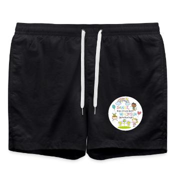 Danke fürs Wachsen – Kinderfreundliches Design - Badeshorts - Schwarz - Vorne - AI Model Male 185 light (185cm)