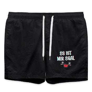 I don't care Cool Saying Attitude Relax Chill - Swim Trunks - black - Front - AI Model Male 185 light (185cm)