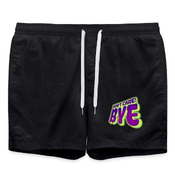 Cool saying: Doesn't matter, attitude, chill doesn't matter to me - Swim Trunks - black - Front - AI Model Male 185 light (185cm)