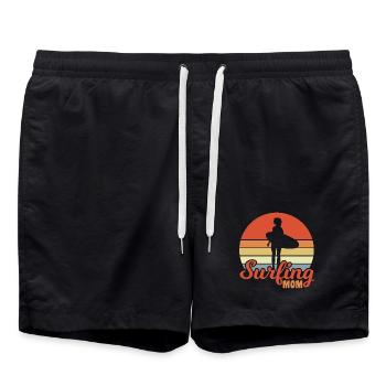 Maman surfeuse - Short de bain - noir - Devant - AI Model Male 185 light (185cm)
