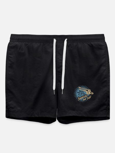 Spätzle mit Soß' - Badeshorts - Schwarz