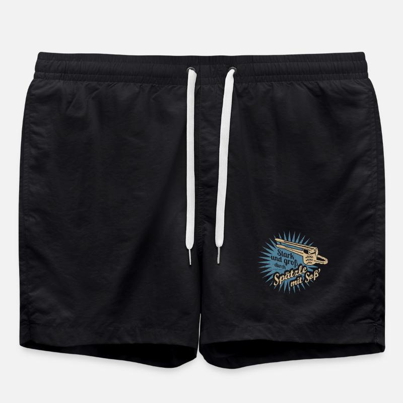 Spätzle mit Soß' - Badeshorts - Schwarz
