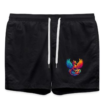 Hyper Flammes du phénix majestueux - Short de bain - noir - Devant - AI Model Male 185 light (185cm)