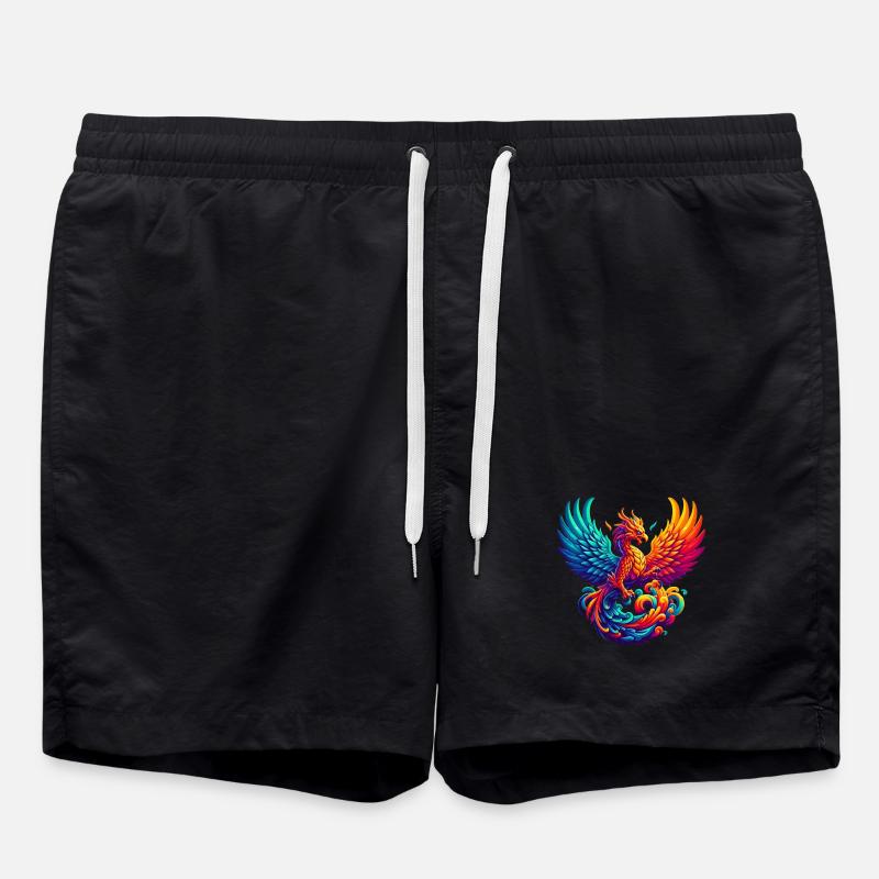 Hyperflammen des majestätischen Phönix - Badeshorts - Schwarz