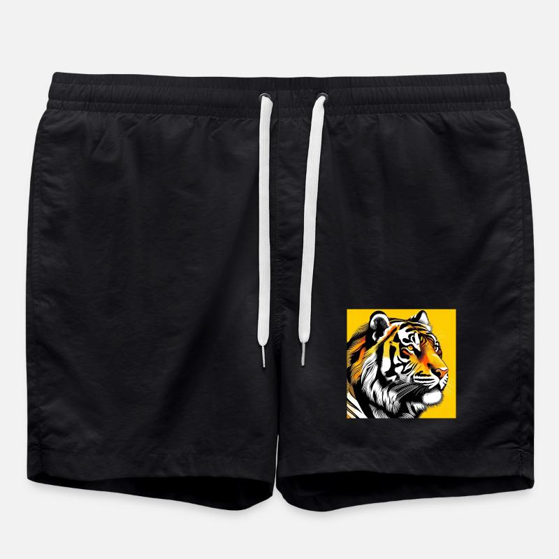 Tiger Pop Art - Badeshorts - Schwarz