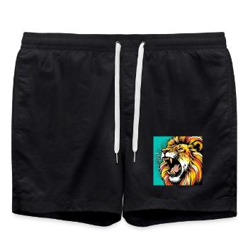 Lion Pop Art - Short de bain - noir - Devant - AI Model Male 185 light (185cm)