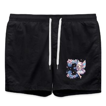 3 Jahre Fee Elfe Geburtstag Geschenk - Badeshorts - Schwarz - Vorne - AI Model Male 185 light (185cm)