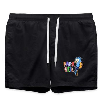 Parrot, Saying, Bird, Animal, Bird Lover, Jungle - Swim Trunks - black - Front - AI Model Male 185 light (185cm)