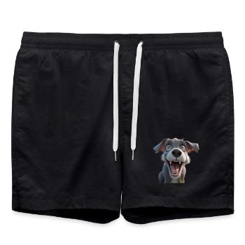 Petit de dessin animé excité - Short de bain - noir - Devant - AI Model Male 185 light (185cm)