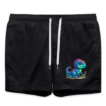 Dinosaurier - Badeshorts - Schwarz - Vorne - AI Model Male 185 light (185cm)