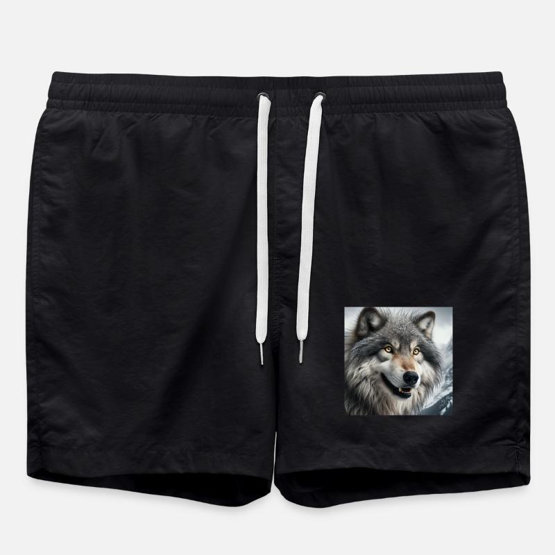 Wolf - Swim Trunks - black