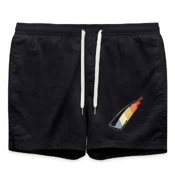 Batte de cricket style vintage - Short de bain - noir - Devant - AI Model Male 185 light (185cm)