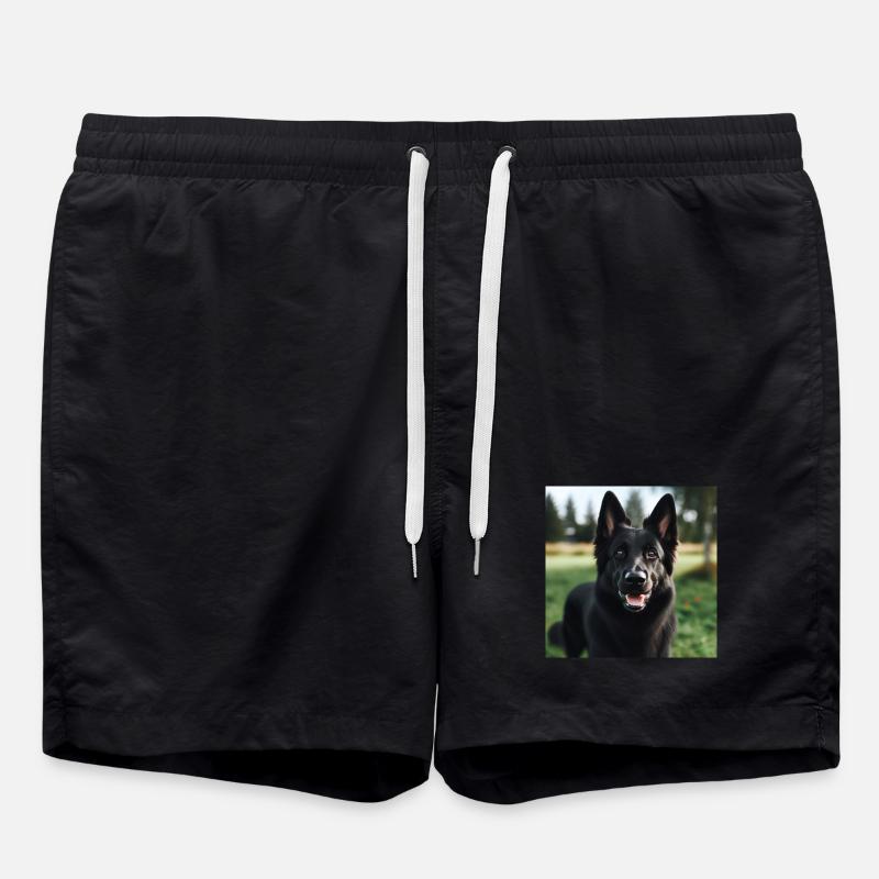 Schwarzer Deutscher Schäferhund - Badeshorts - Schwarz