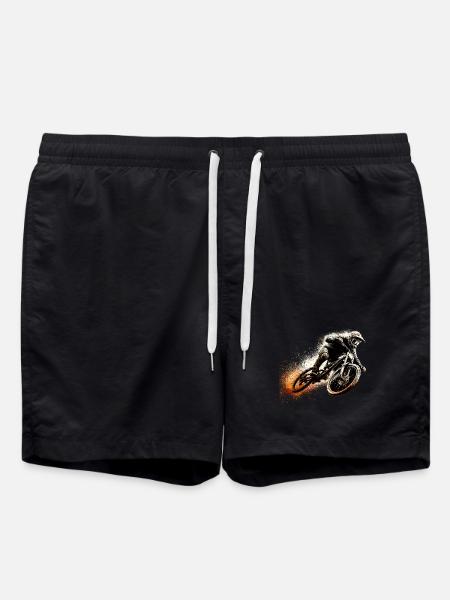 MTB Mountainbiking Mountainbiken Geschenk - Badeshorts - Schwarz