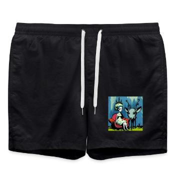 Psychedelic deer 01 - Short de bain - noir - Devant - AI Model Male 185 light (185cm)