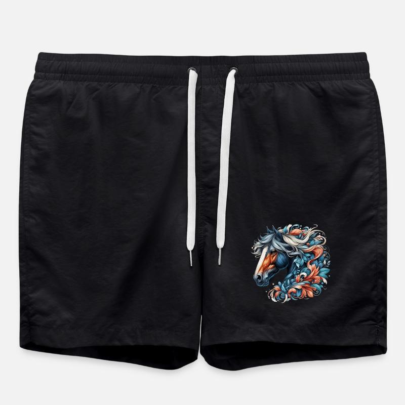 Horse - Swim Trunks - black