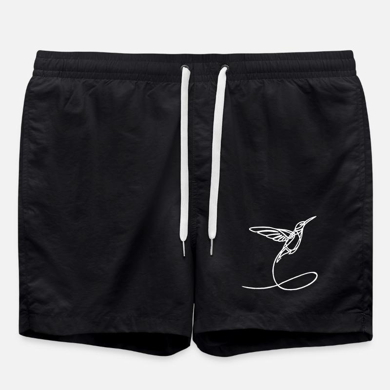 Strange White Bird - Swim Trunks - black