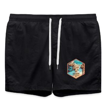 Estudantes beach near Lagos, Algarve - Swim Trunks - black - Front - AI Model Male 185 light (185cm)