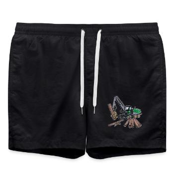 Wood Woodwork Woodwork Lumberjack Solid Cubic Meter - Swim Trunks - black - Front - AI Model Male 185 light (185cm)