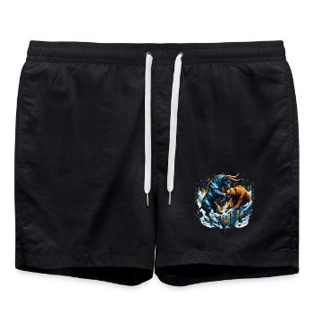 Finance Taurus Bear Fight Wall Street Gift - Swim Trunks - black - Front - AI Model Male 185 light (185cm)