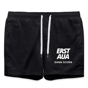 erst aua dann schön 5.0 weiß - Badeshorts - Schwarz - Vorne - AI Model Male 185 light (185cm)
