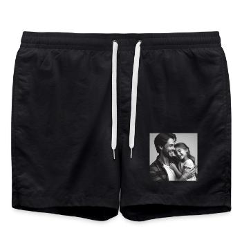 Père et fille s’aiment - Short de bain - noir - Devant - AI Model Male 185 light (185cm)