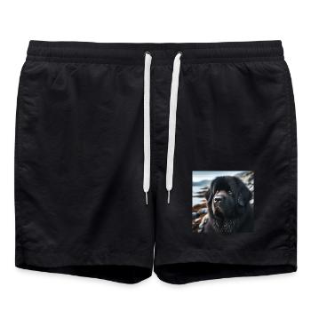 Kindness Made a Dog: The Newfoundland - Swim Trunks - black - Front - AI Model Male 185 light (185cm)