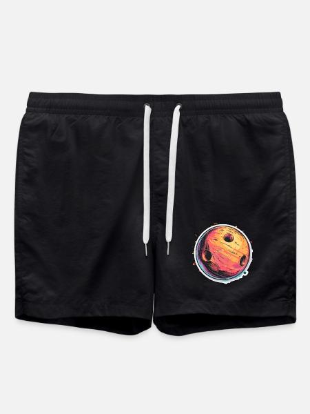 Bowlingkugel Cartoon Look - Badeshorts - Schwarz