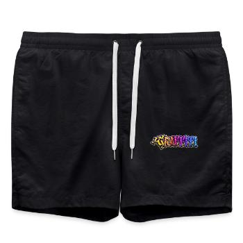 Graffiti Street Art Pulvérisateur Dessin Illustration - Short de bain - noir - Devant - AI Model Male 185 light (185cm)