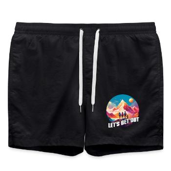 Nichts wie raus mit der Familie in die Natur - Badeshorts - Schwarz - Vorne - AI Model Male 185 light (185cm)