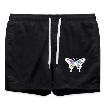 Butterfly Street Art Graffiti Street Art - Swim Trunks - black - Front - AI Model Male 185 light (185cm)