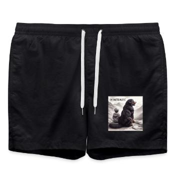 Bernese mountain dog - Swim Trunks - black - Front - AI Model Male 185 light (185cm)