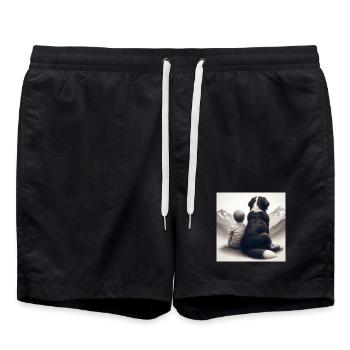 Berner Sennenhund - Badeshorts - Schwarz - Vorne - AI Model Male 185 light (185cm)