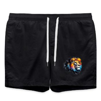 Löwe - Badeshorts - Schwarz - Vorne - AI Model Male 185 light (185cm)