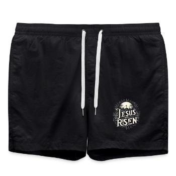 Jésus est ressuscité. - Short de bain - noir - Devant - AI Model Male 185 light (185cm)
