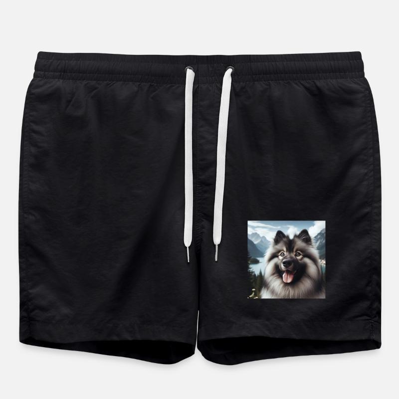 Cheerful Wolfspitz - Swim Trunks - black