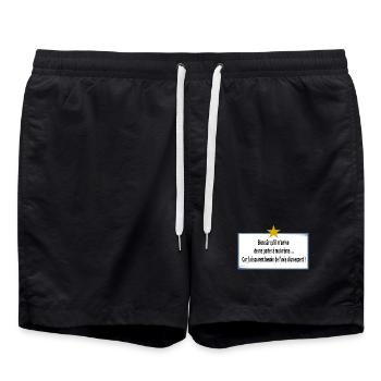 Je me parle à moi même - Short de bain - noir - Devant - AI Model Male 185 light (185cm)
