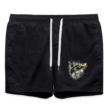 Poisson - Short de bain - noir - Devant - AI Model Male 185 light (185cm)