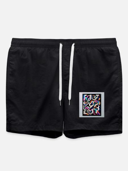 Experimental typography - Swim Trunks - black