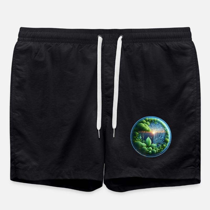 Sustainable Bio-Tech Fusion Cycle - Swim Trunks - black