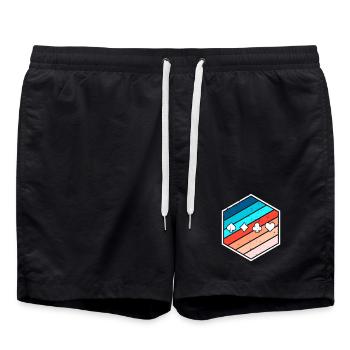 Kartenspiel Glücksspiel Roulette Poker Zocken - Badeshorts - Schwarz - Vorne - AI Model Male 185 light (185cm)