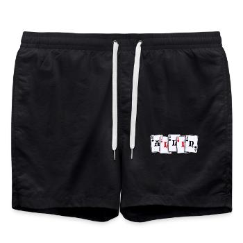 Poker Casino Jeu de cartes Jeux d’argent Poker Loterie - Short de bain - noir - Devant - AI Model Male 185 light (185cm)
