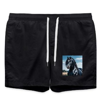 L’élégance du cheval - Short de bain - noir - Devant - AI Model Male 185 light (185cm)