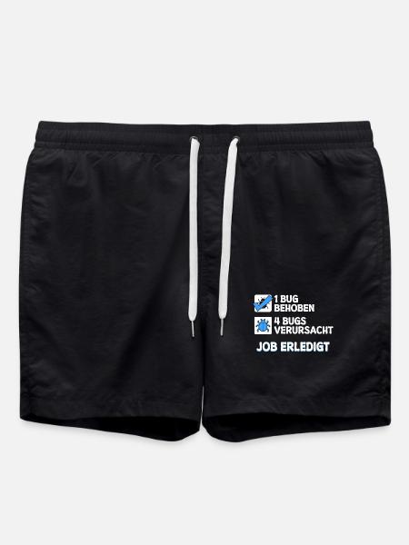 Developer Coden Skripting Bugs Debug Bugfixing - Badeshorts - Schwarz