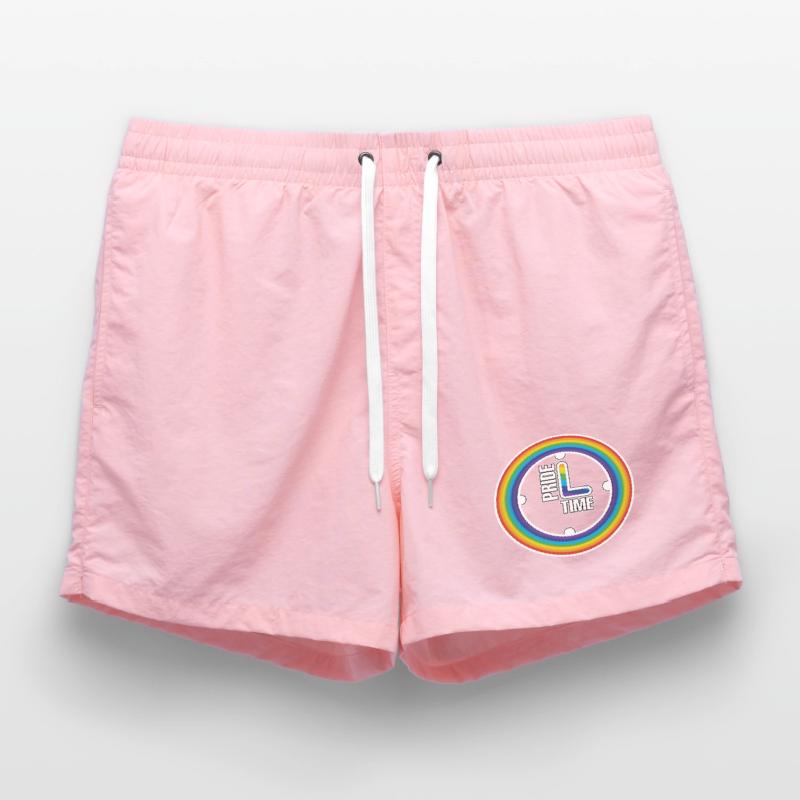 Rainbow Pride Ring Clock Swim Trunks