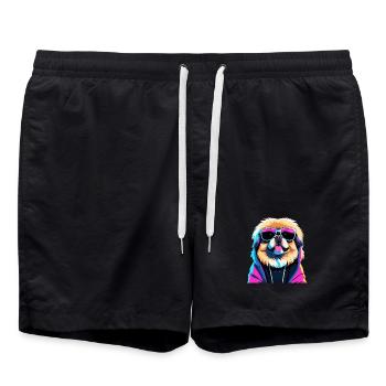 Pekingese Gangster Next Level Löwenhund Hund Gesch - Badeshorts - Schwarz - Vorne - AI Model Male 185 light (185cm)