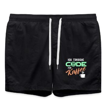 Code Developer Statement Programmierer Computer - Badeshorts - Schwarz - Vorne - AI Model Male 185 light (185cm)